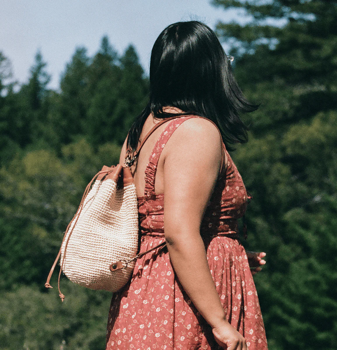 Natural Transito Woven Mini Backpack, Natural - Image 3