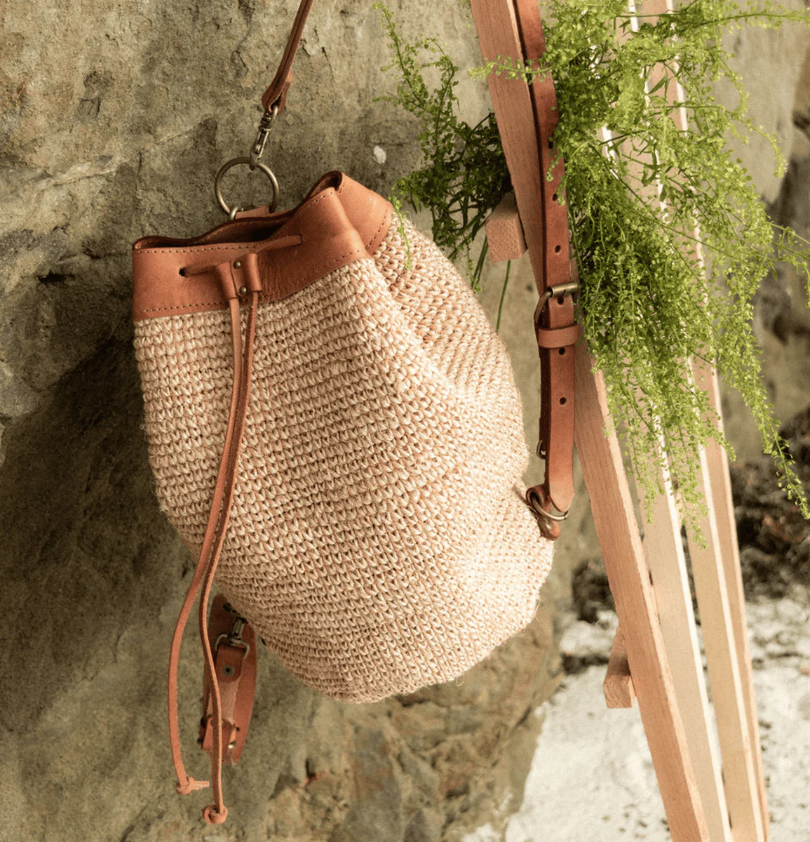 Natural Transito Woven Mini Backpack, Natural - Image 6