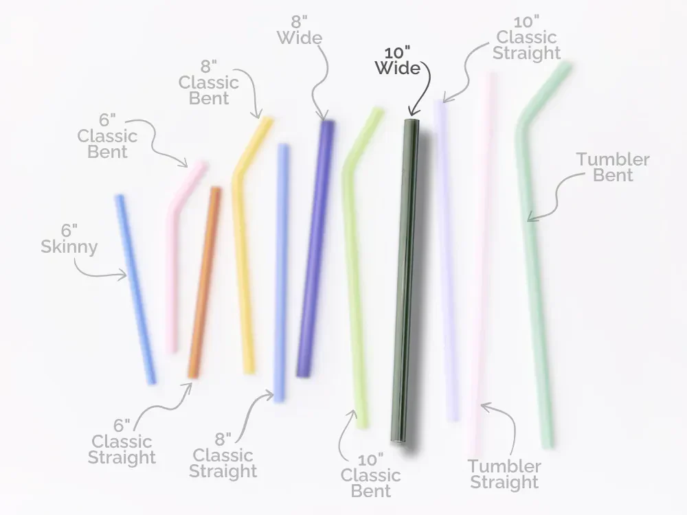 Wide 10" Glass Straw Set - Fjord Mist - Image 5