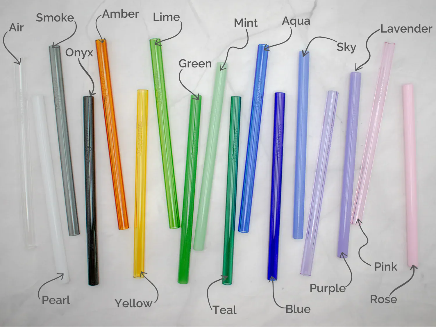 Wide 10" Glass Straw Set - Meadow - Image 7