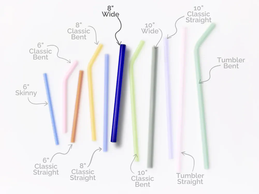 Wide 8" Glass Straw Set - Air - Image 6