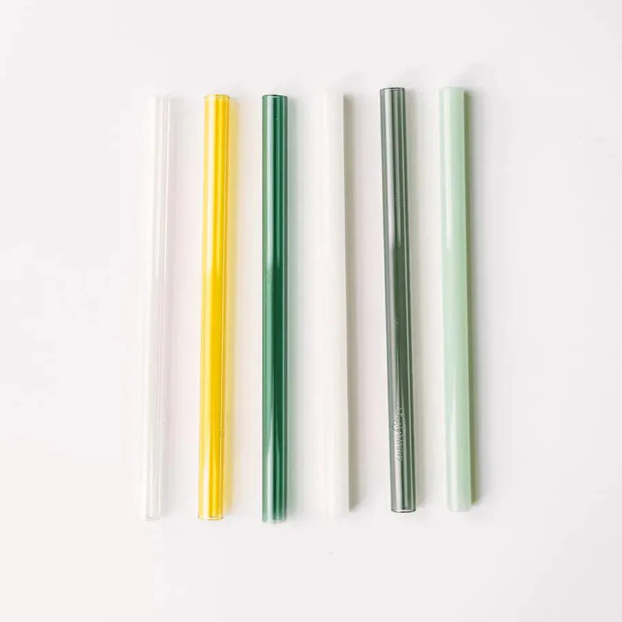 Wide 8" Glass Straw Set - Fjord Mist