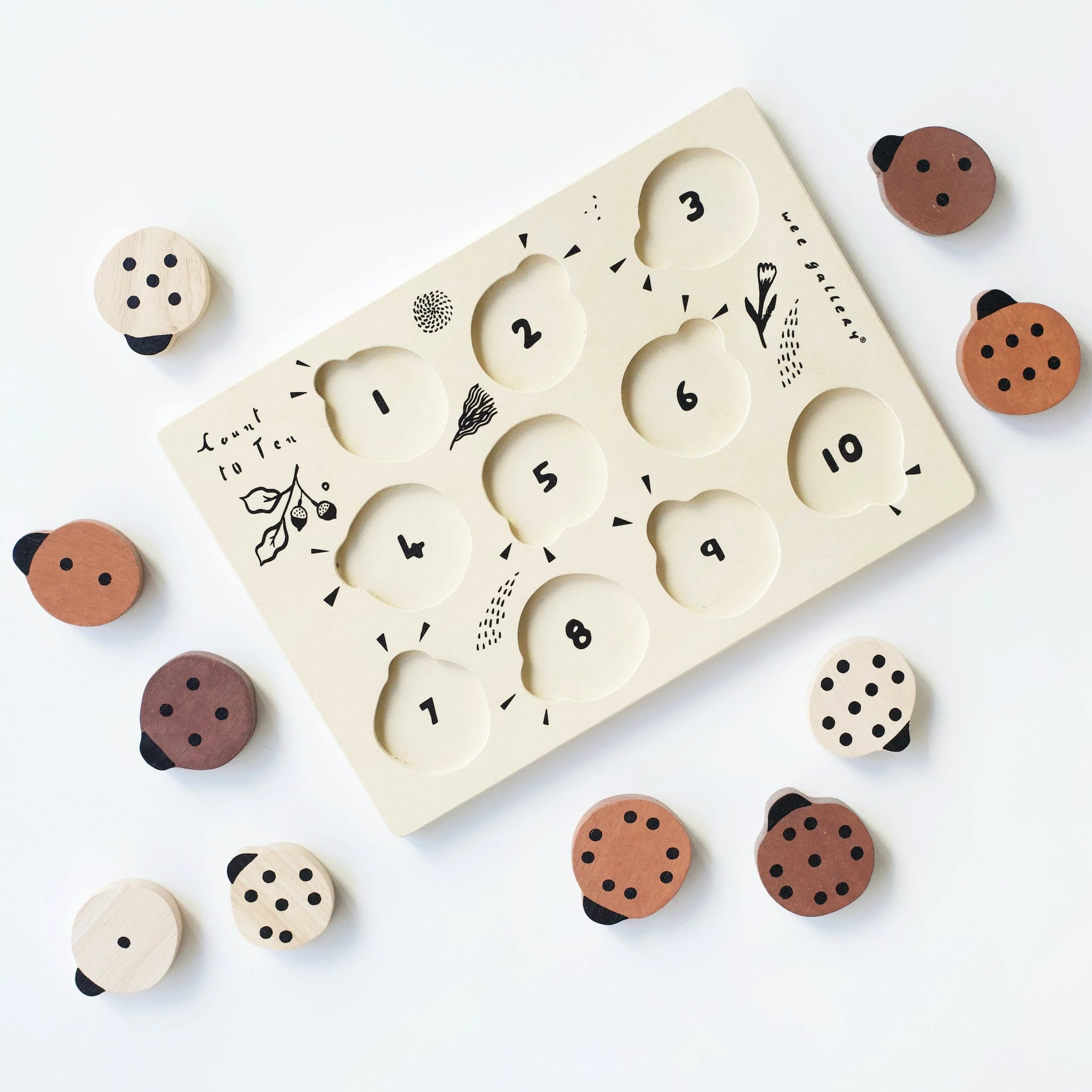 Wooden Tray Puzzle - Count to 10 Ladybugs - Image 5