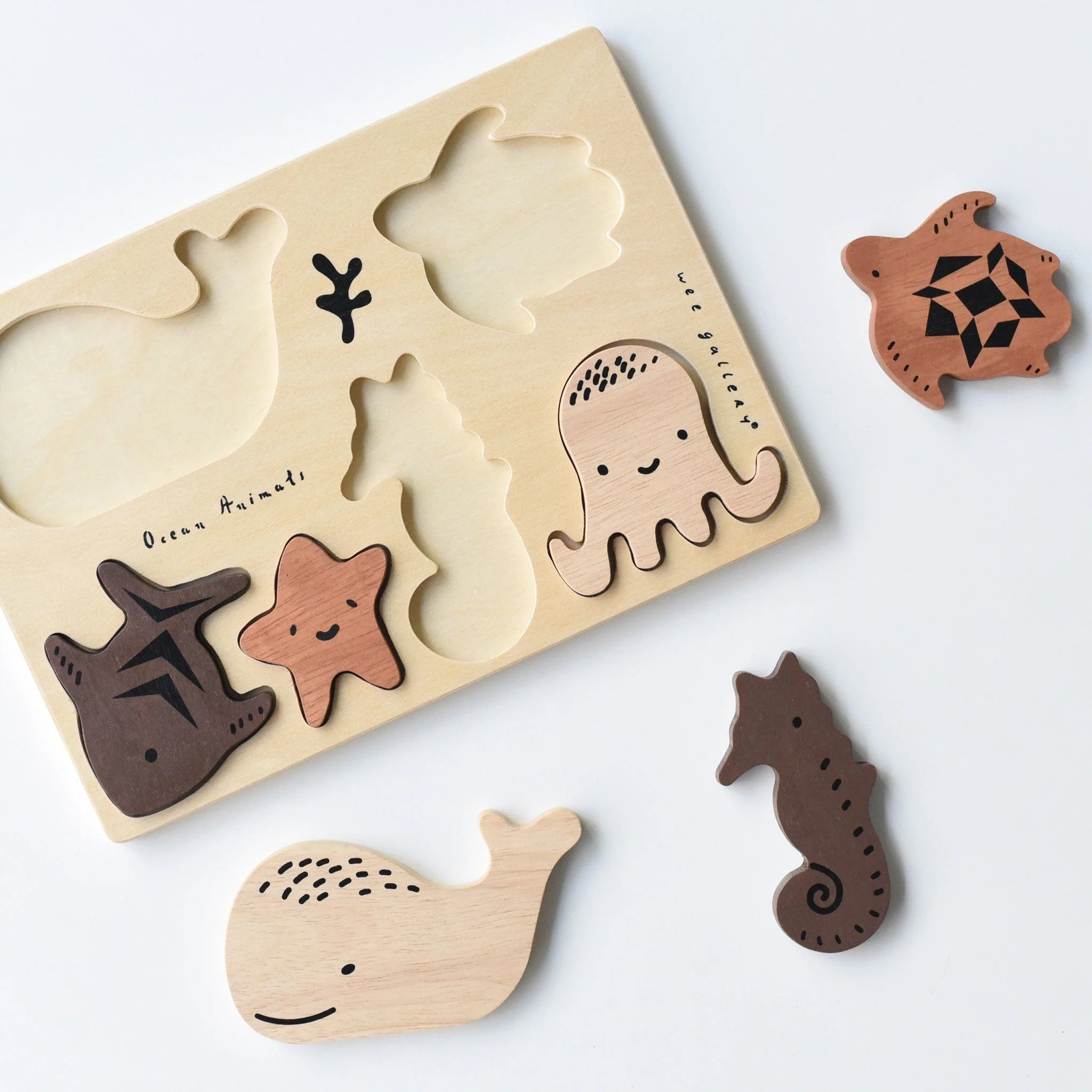 Wooden Tray Puzzle - Ocean Animals - Image 4