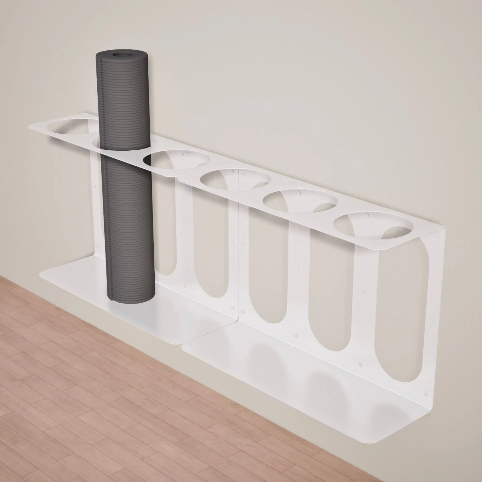 Yoga Mat Wall Bracket, Holds 3 Mats/Rollers - Image 4
