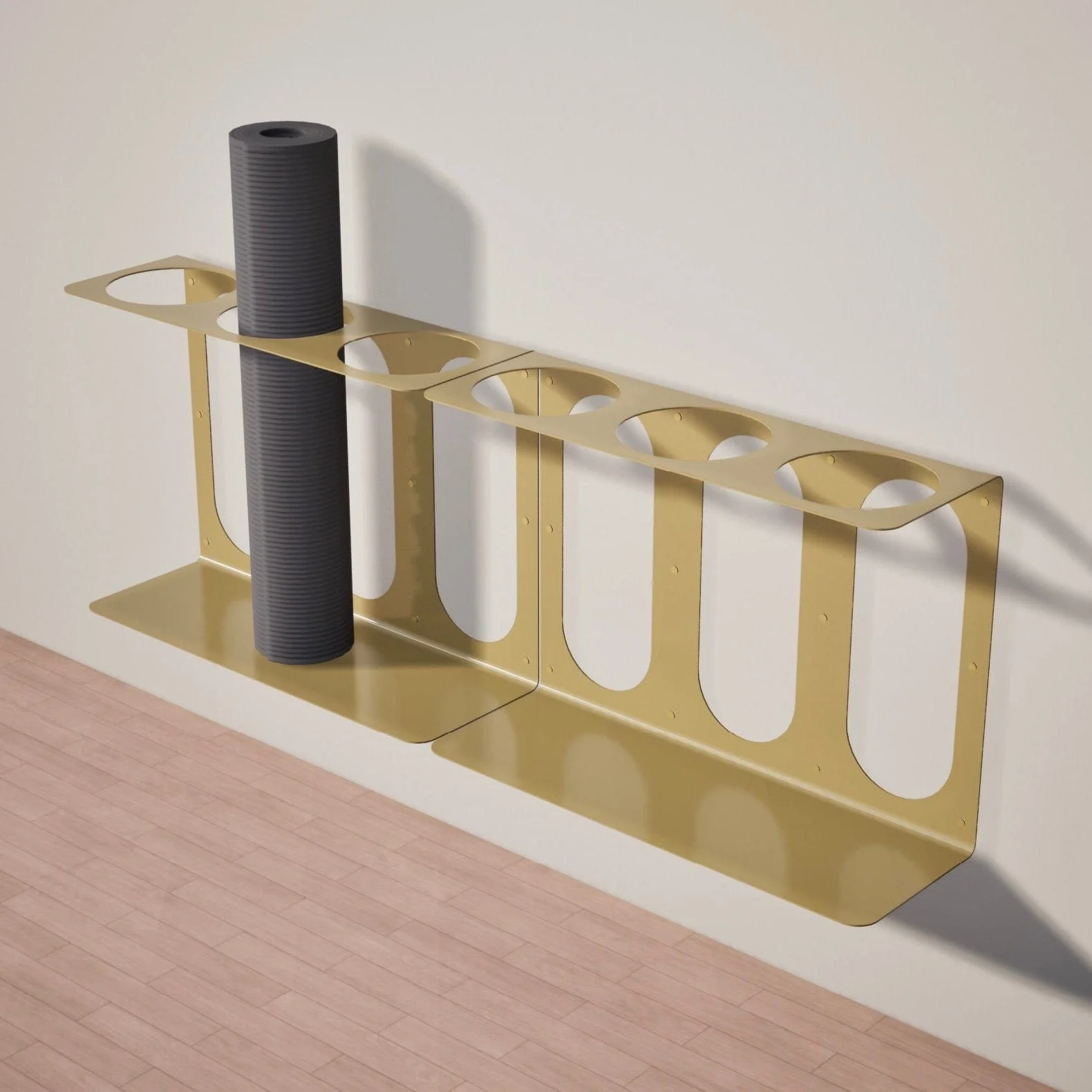 Yoga Mat Wall Bracket, Holds 3 Mats/Rollers - Image 6