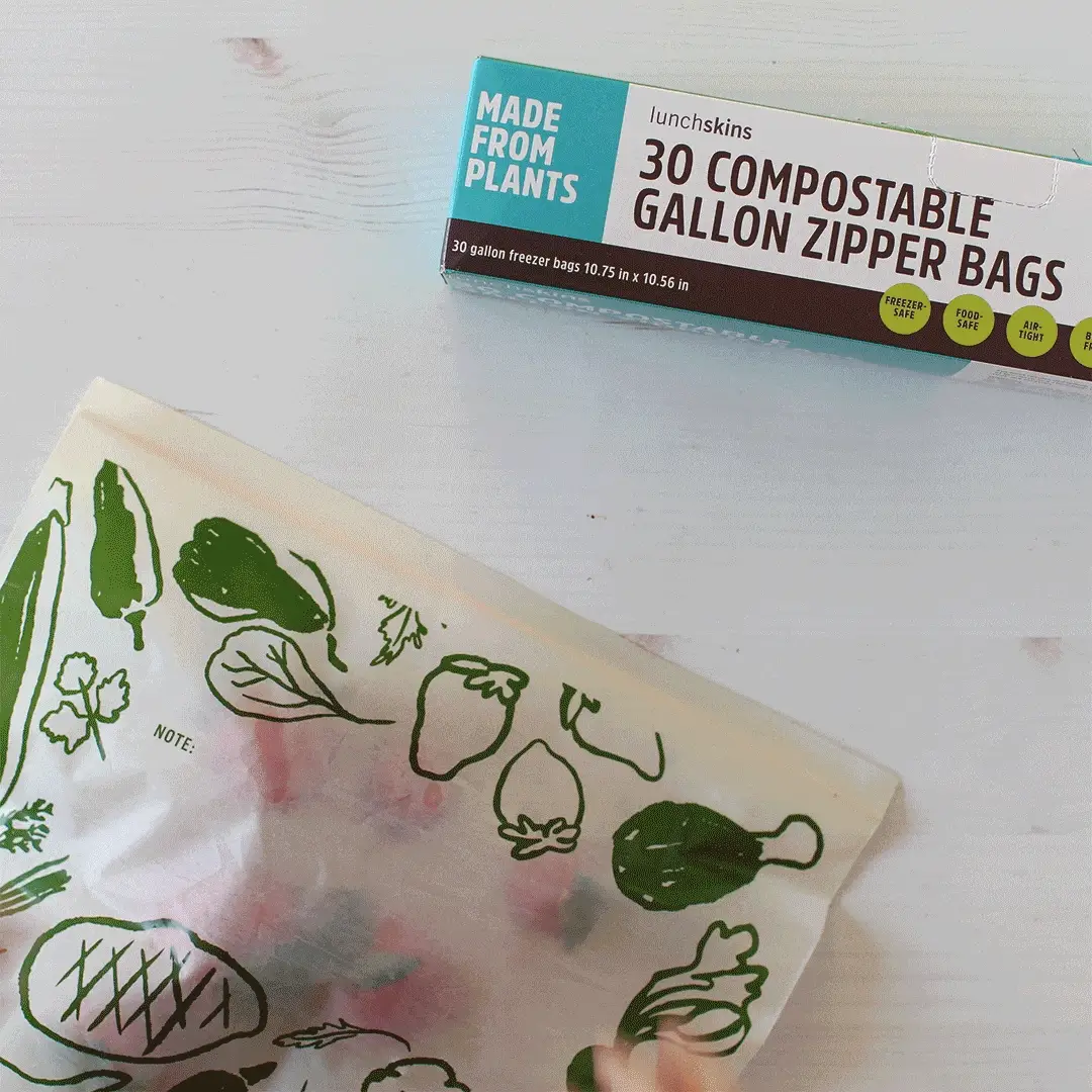 Compostable Gallon Storage Bags – Freezer-Safe Resealable Zip Bags - Image 3