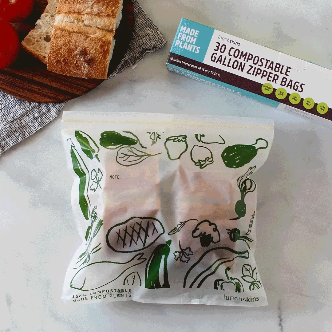 Compostable Gallon Storage Bags – Freezer-Safe Resealable Zip Bags - Image 5